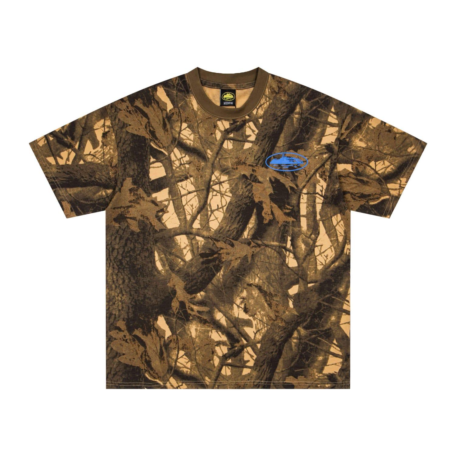 Corteiz Island Puff Print Tee 'Forest Camo' - Blue