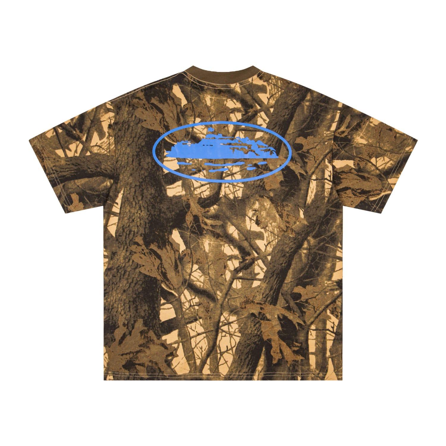 Corteiz Island Puff Print Tee 'Forest Camo' - Blue