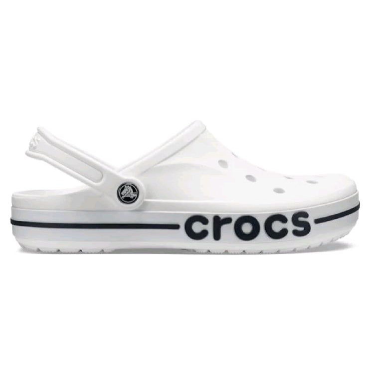 White Crocs clog shoe on a white background
