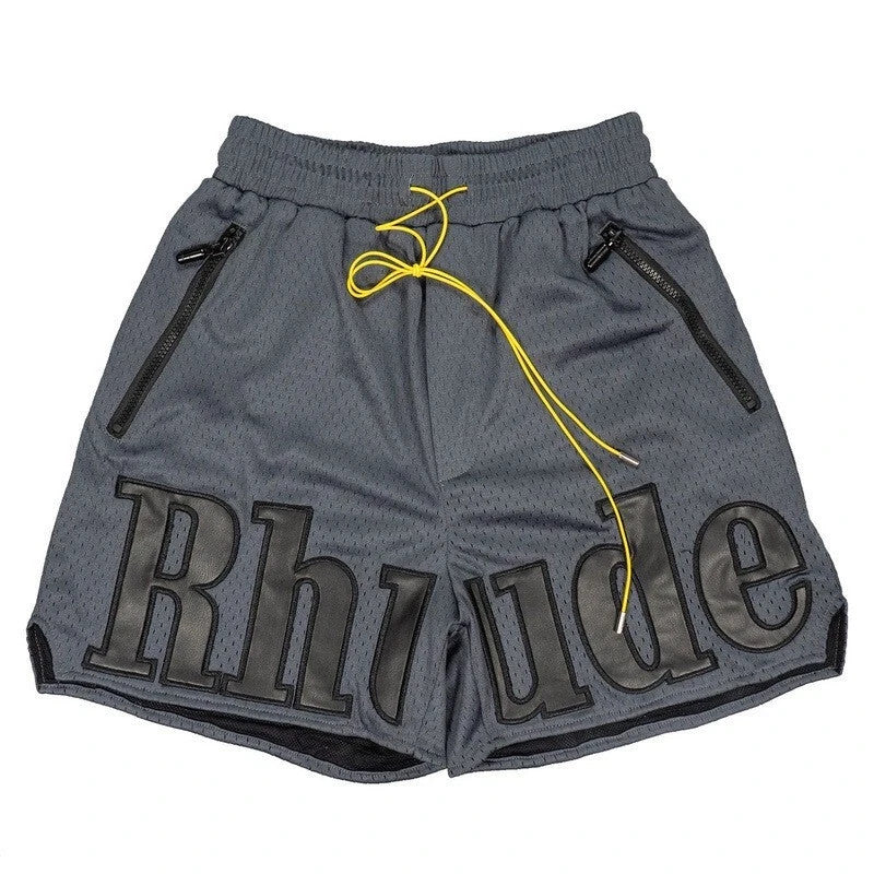 Rhude Mesh Logo Shorts - Grey
