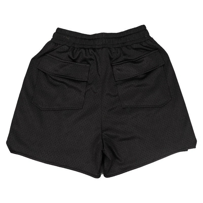 Rhude Mesh Logo Shorts - Black