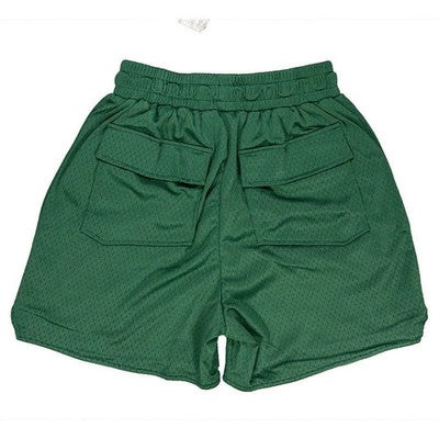 Rhude Mesh Logo Shorts - Dark Green