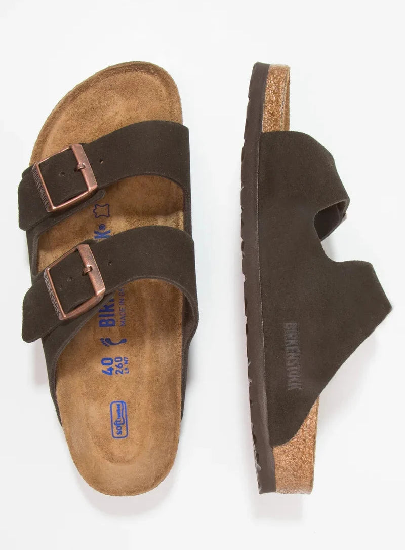 Birkenstock Arizona Brown sandals - top-down detail view