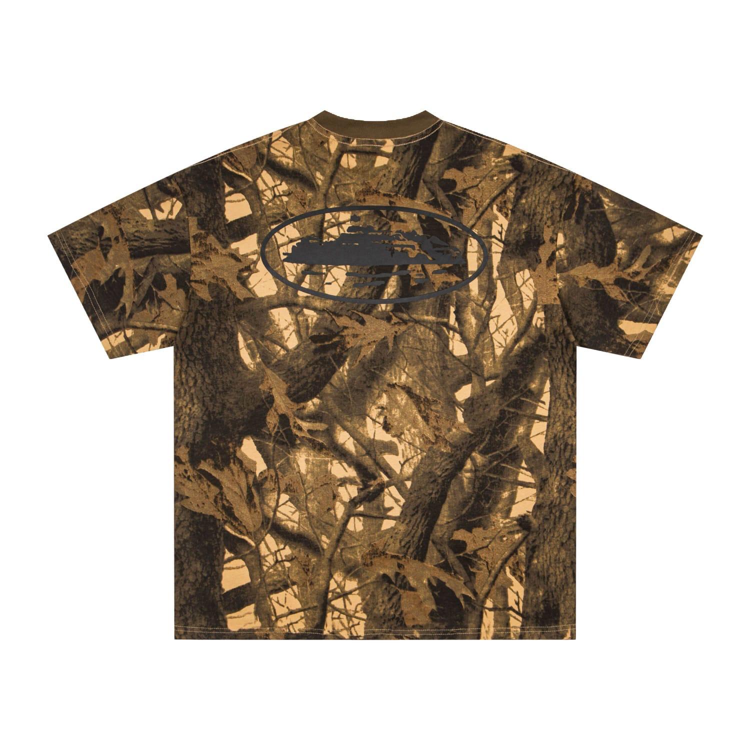 Corteiz Island Puff Print Tee 'Forest Camo' - Black