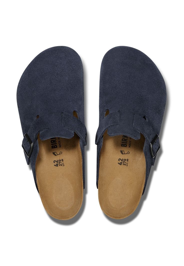 Birkenstock Boston Soft Footbed - Blue Suede