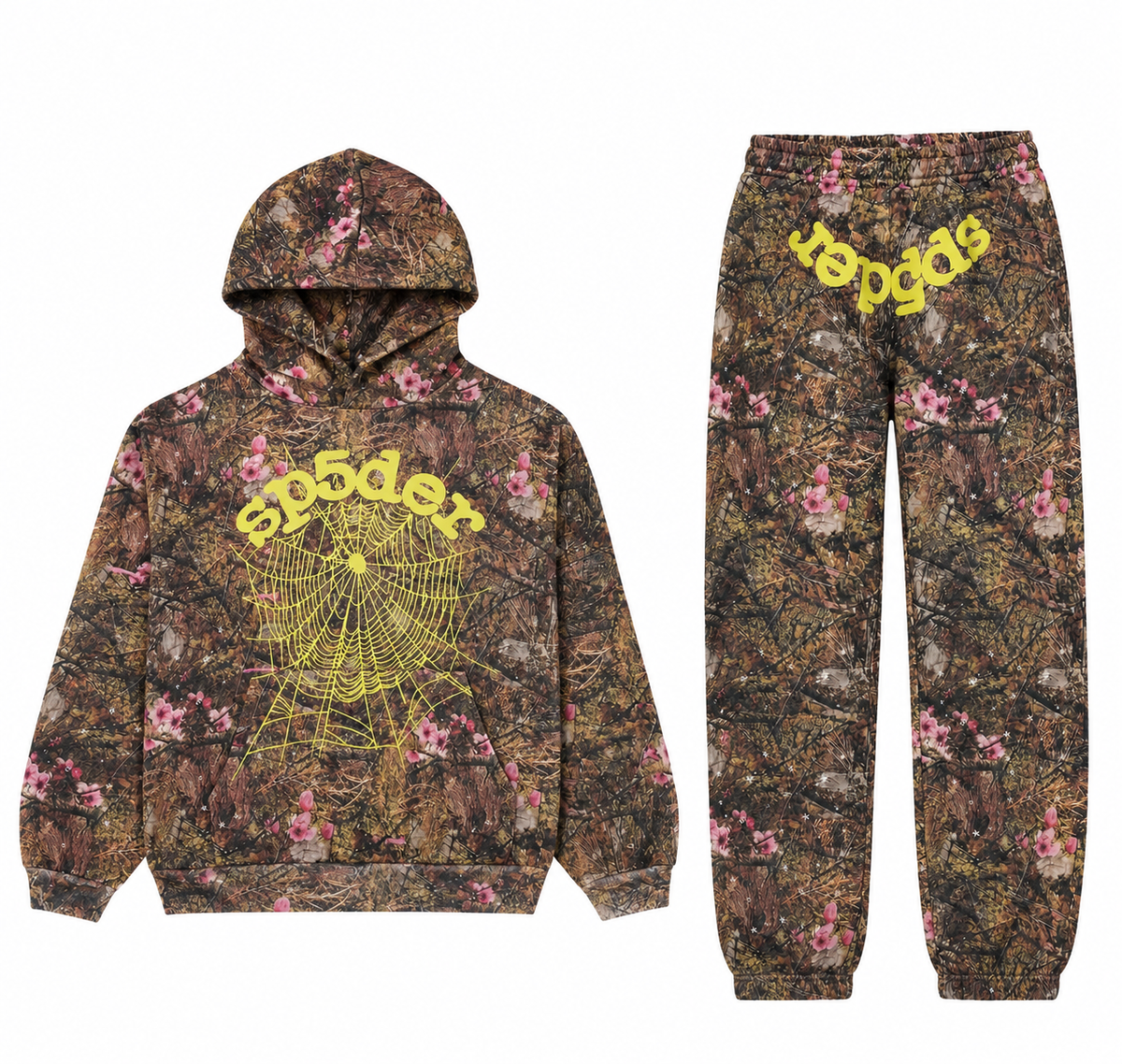 Sp5der Sakura Tracksuit Set – hoodie and pants