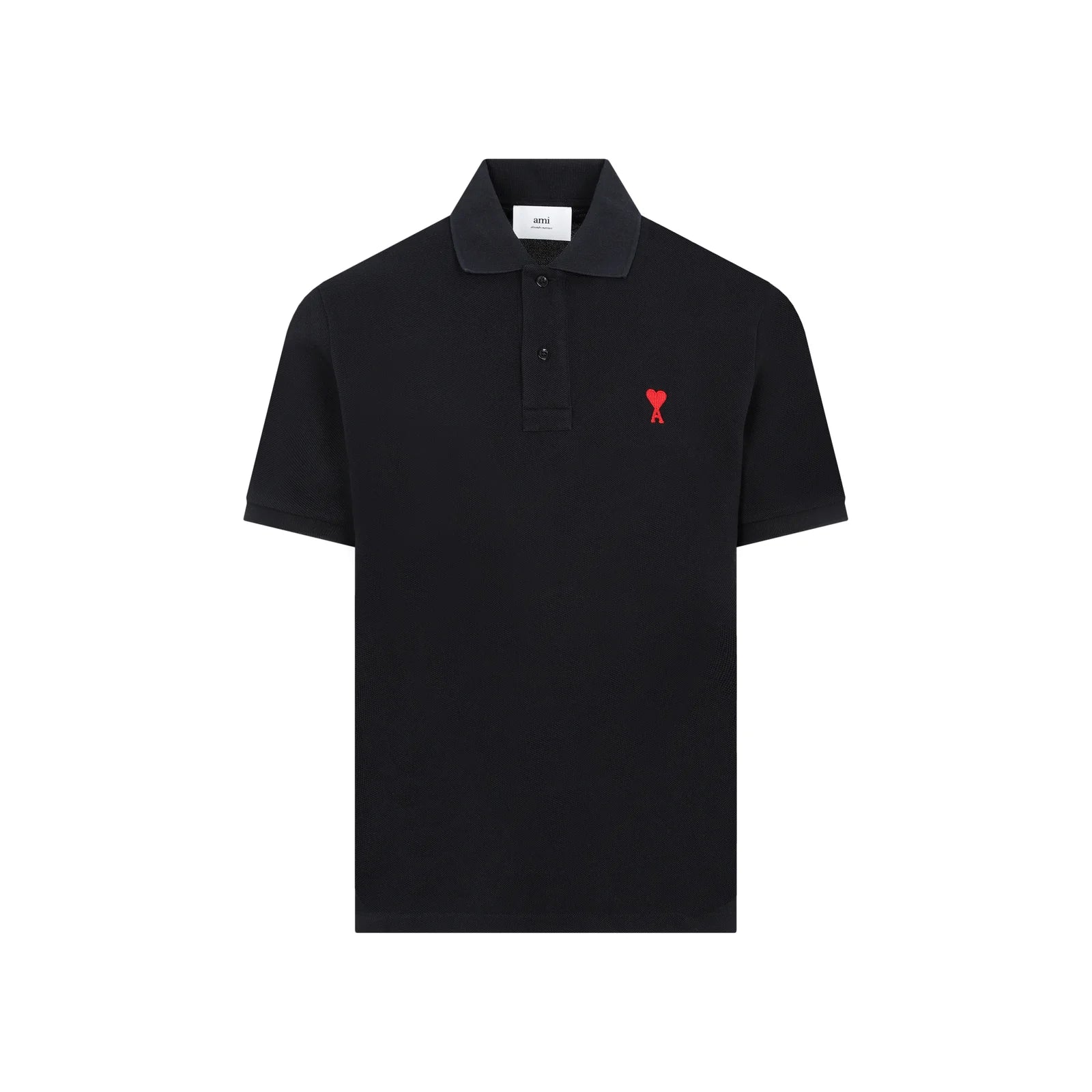 AMI Paris de Coeur Polo Shirt - Black