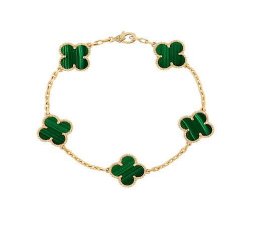Van Cleef Green Bracelet - Gold Plated