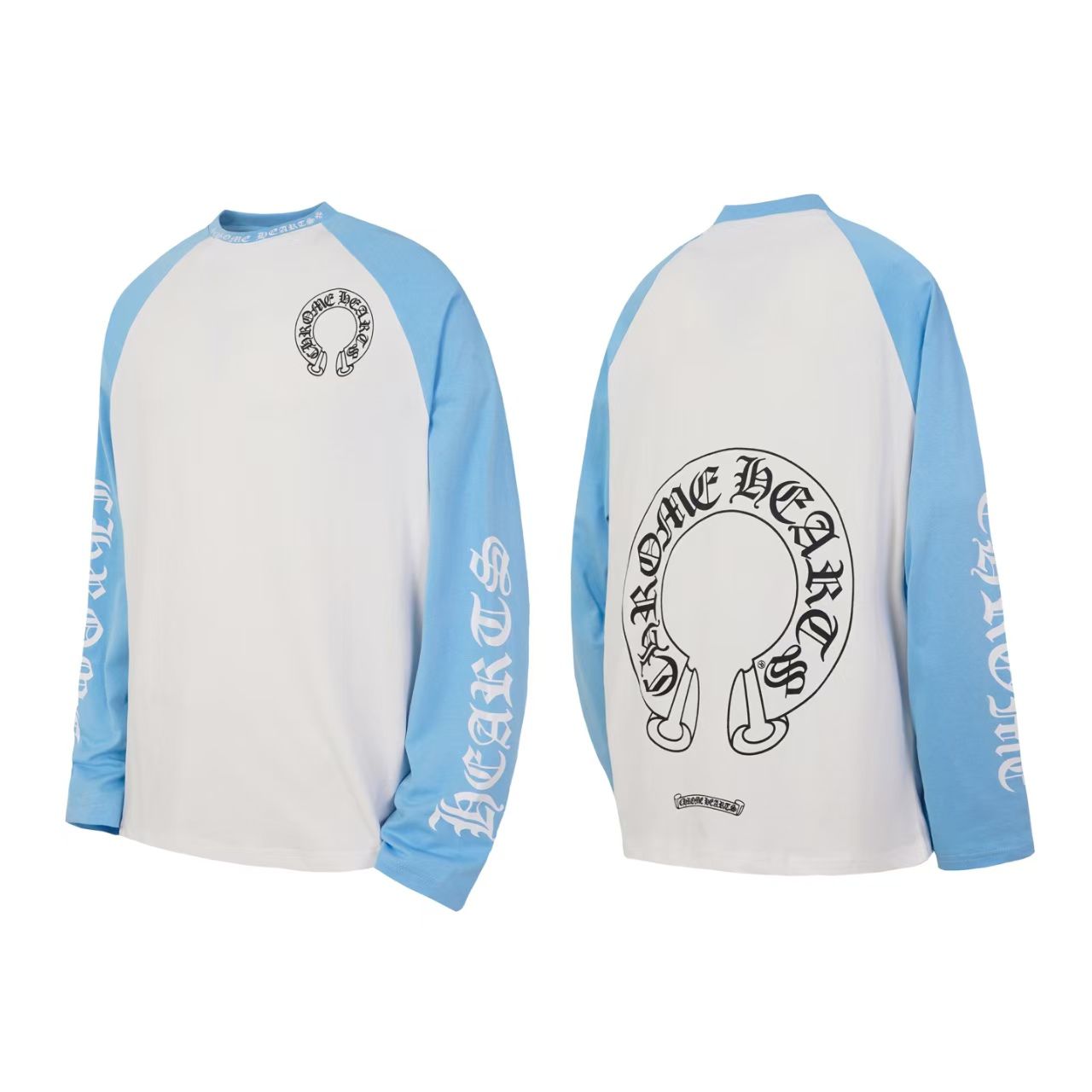 Chrome Hearts Long Sleeve T-Shirt - “Baby Blue/White"