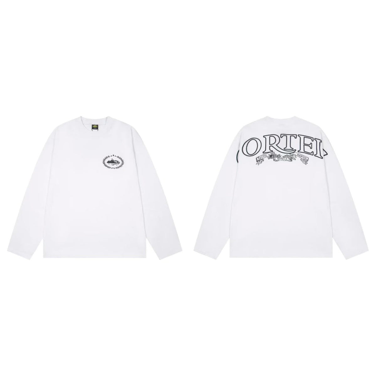 Corteiz Crest Long Sleeve in White - detail