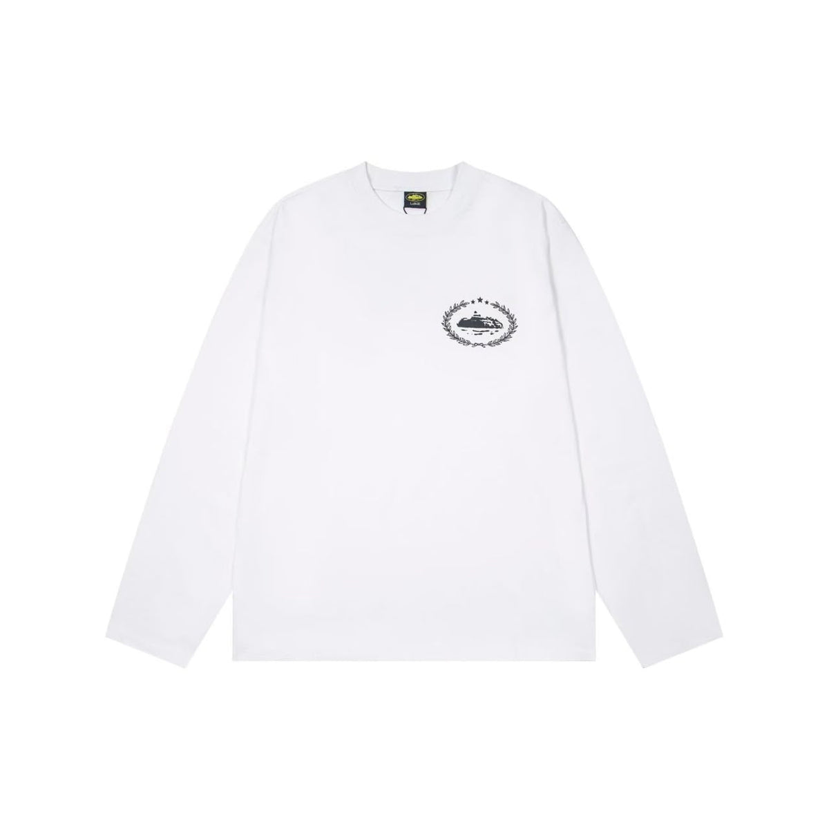 Corteiz Crest Long Sleeve in White - front