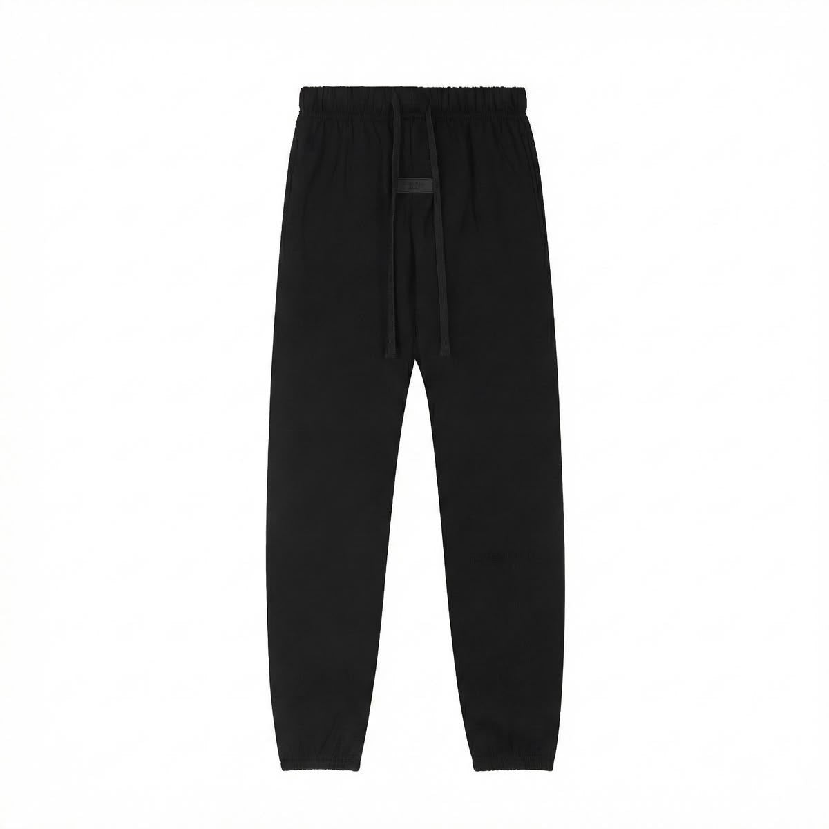 Essentials black sweatpants with tonal tab and drawcord