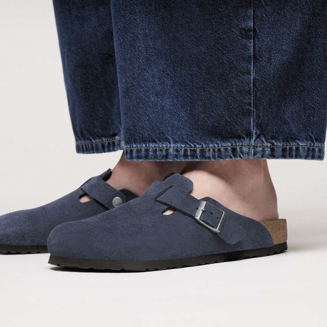 Birkenstock Boston Soft Footbed - Blue Suede