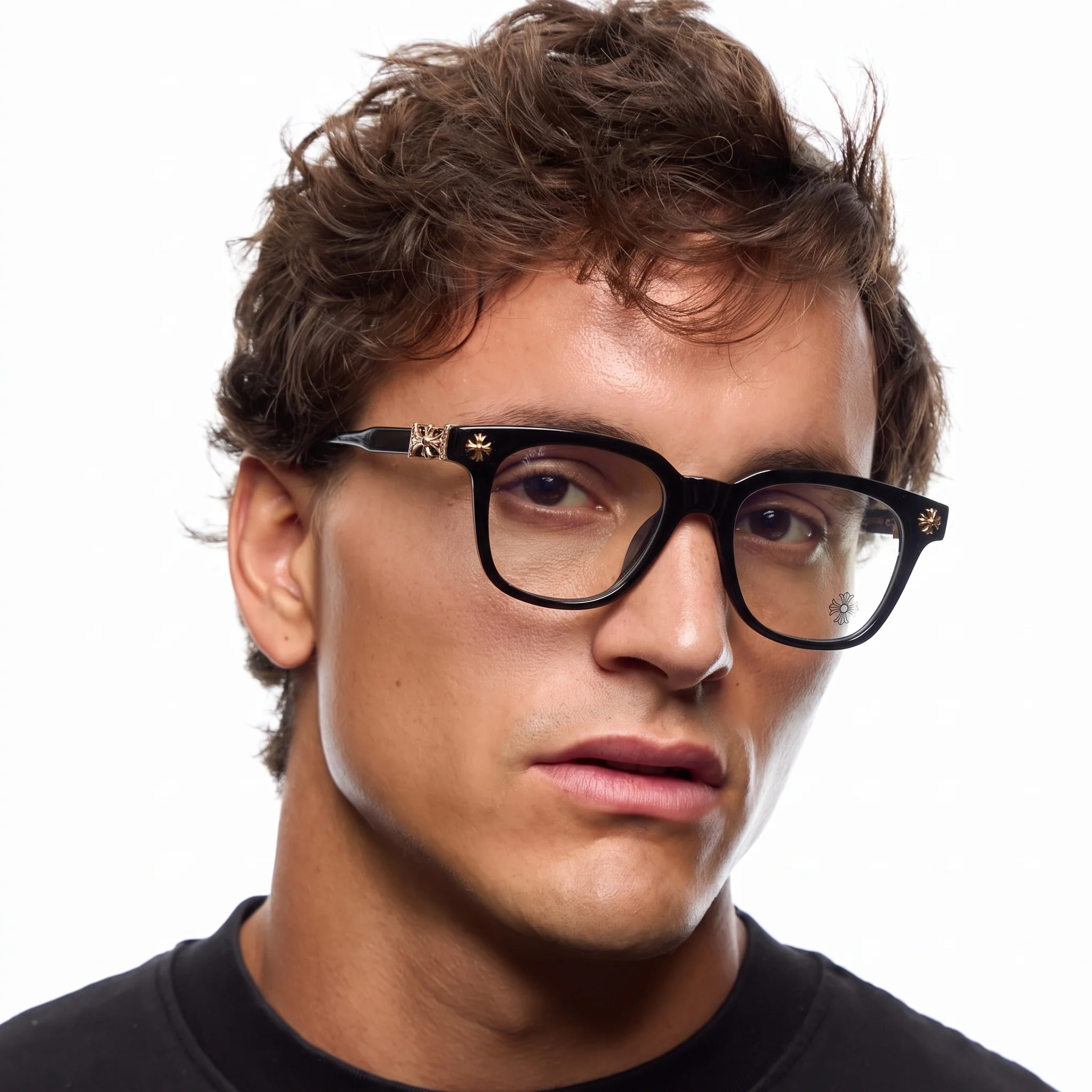 Black Gold Chrome Hearts Glasses