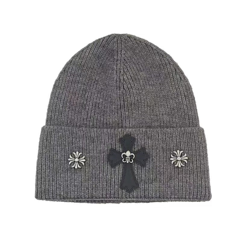 Chrome Hearts Cross Patch Beanie - Grey