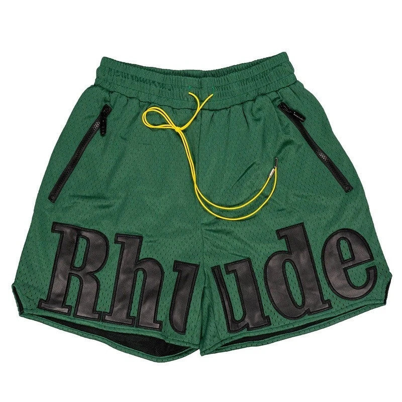 Rhude Mesh Logo Shorts - Dark Green