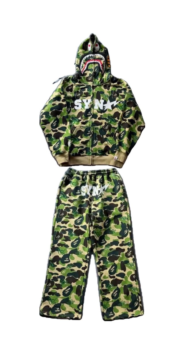 Syna World x Bape Full Set - Camo Green