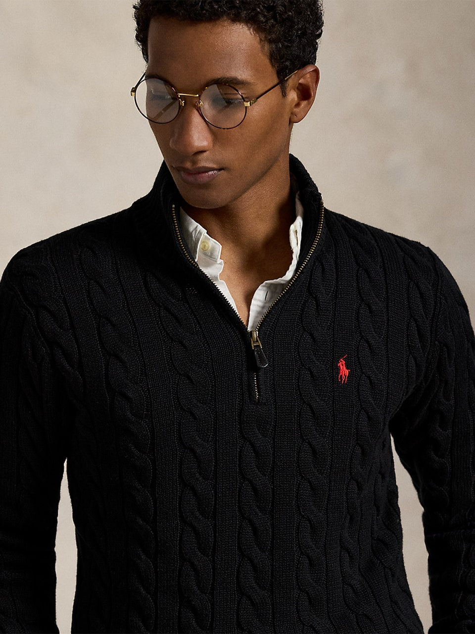 Polo Ralph Lauren Knit Quarter Zip - Black