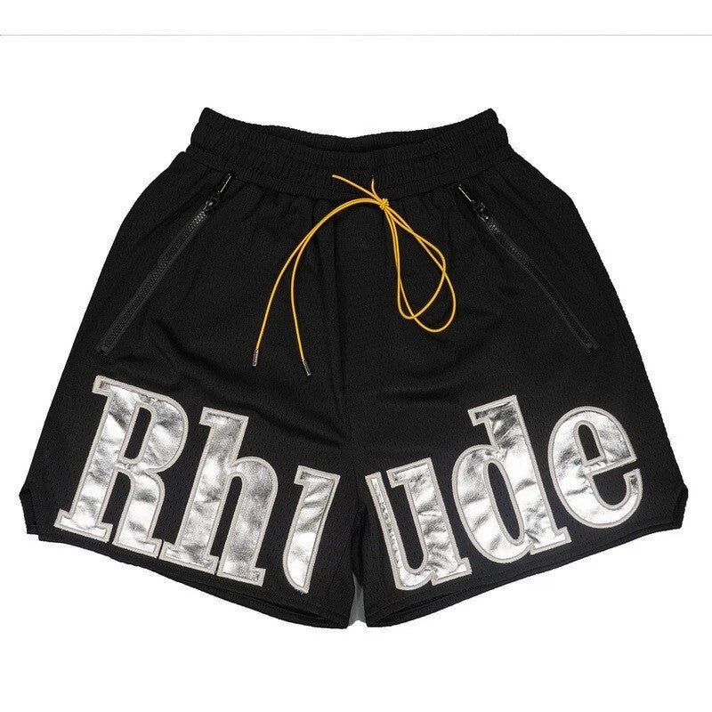 Rhude Mesh Logo Shorts - Black