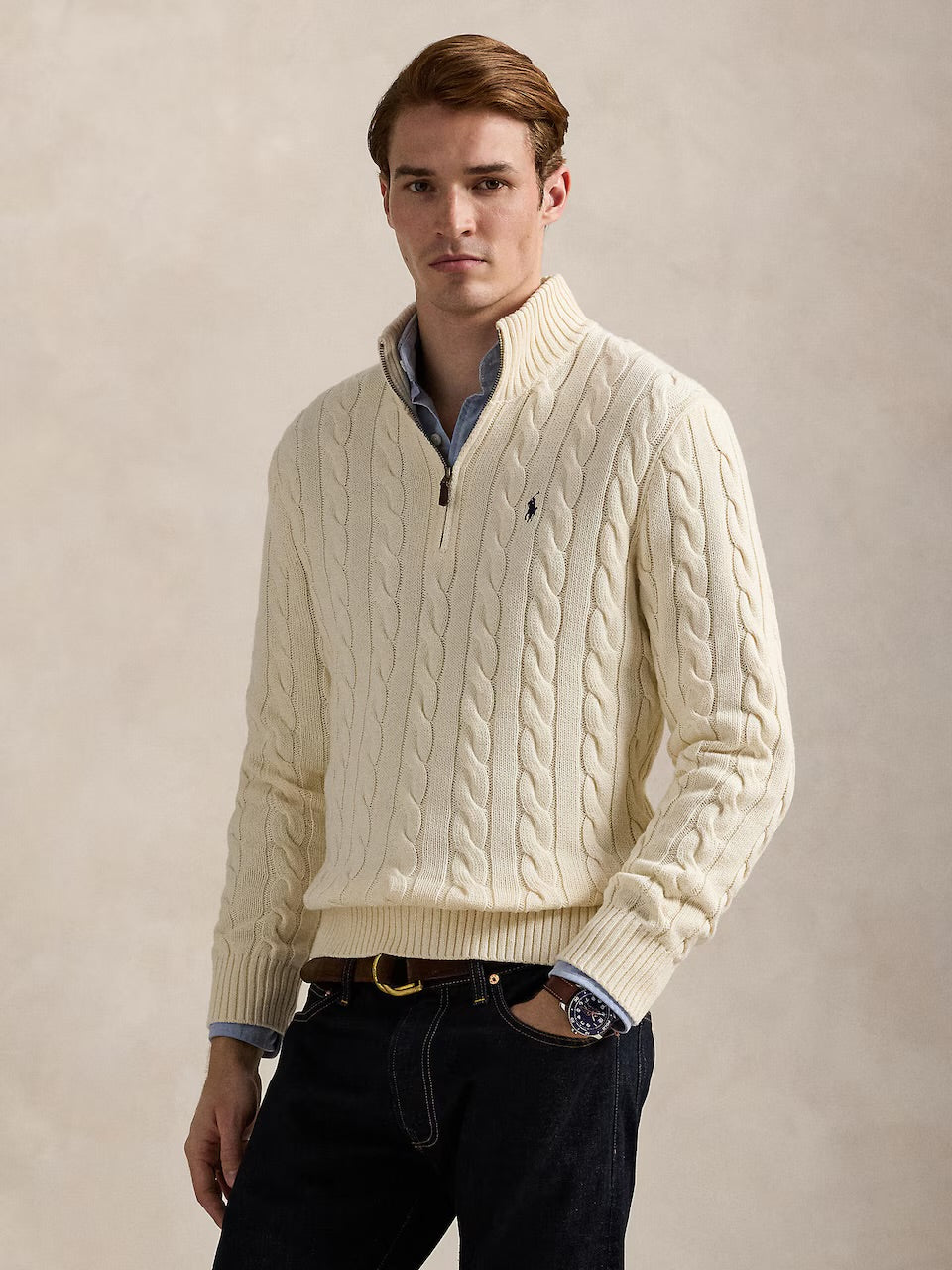 Polo Ralph Lauren Knit Quarter Zip - White