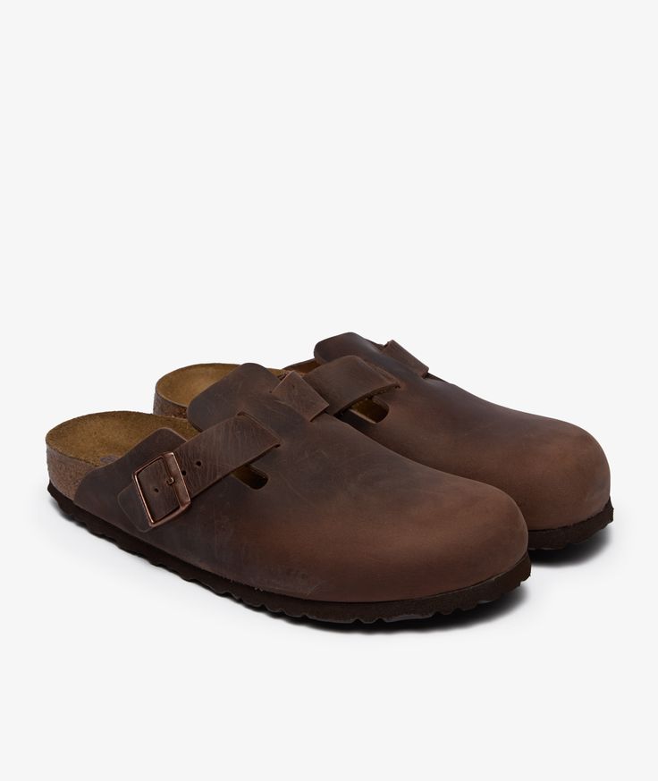 Birkenstock Boston Soft Footbed - Brown Leather