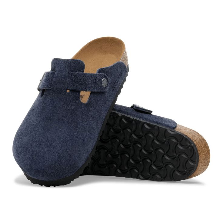 Birkenstock Boston Soft Footbed - Blue Suede