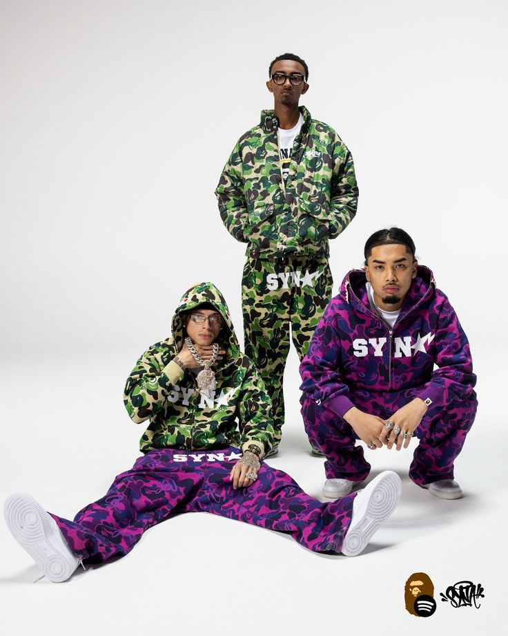 Syna World x Bape Hoodie - Camo Purple