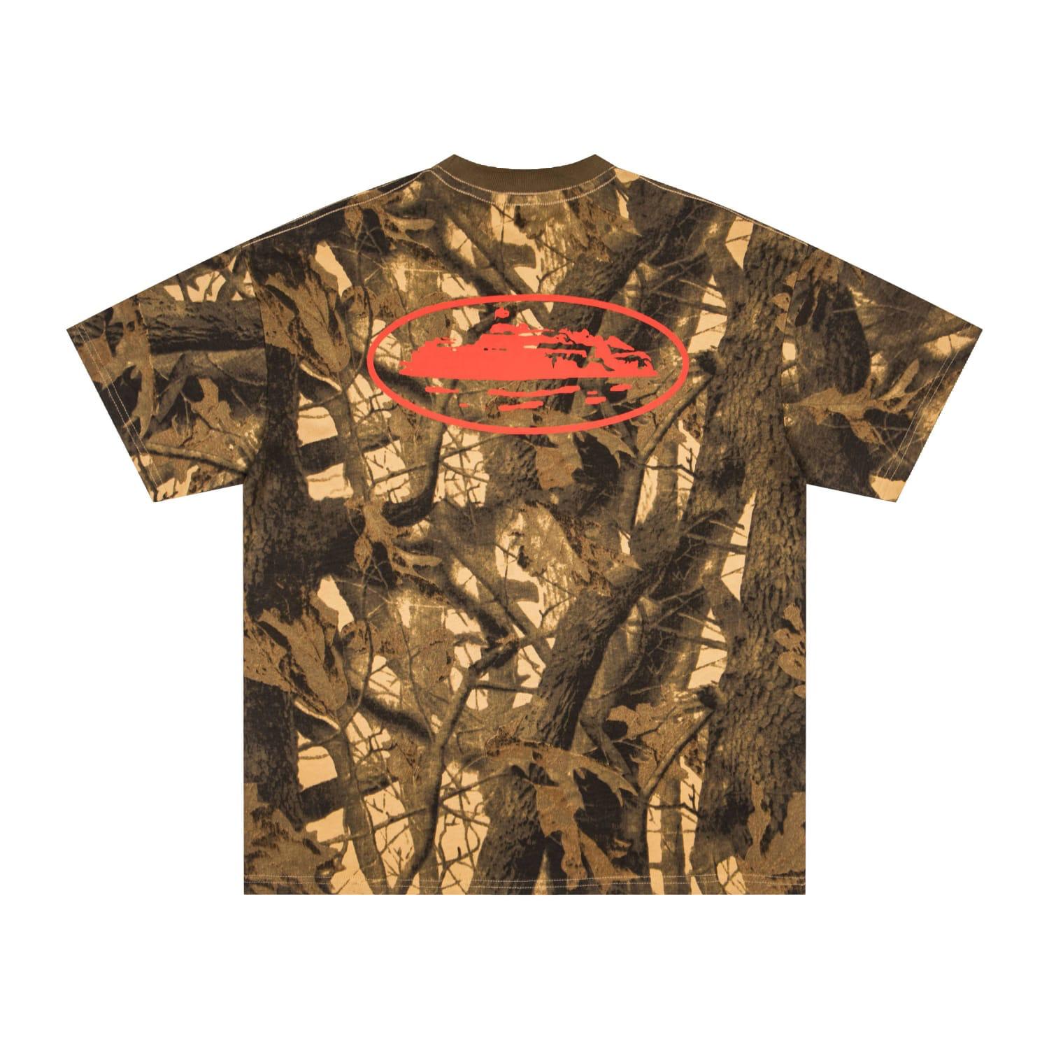Corteiz Island Puff Print Tee 'Forest Camo' - Orange