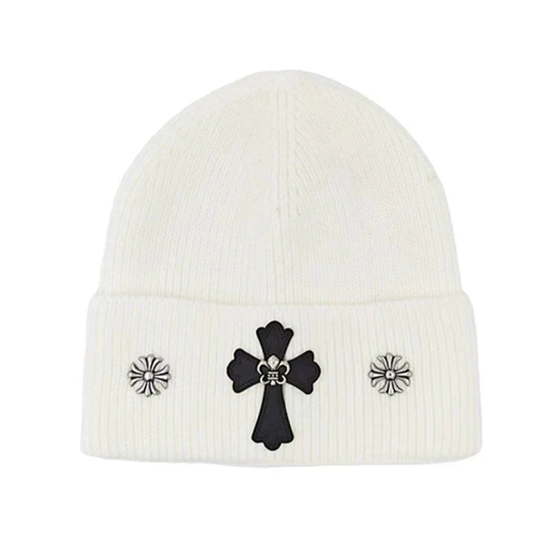 Chrome Hearts Cross Patch Beanie - White