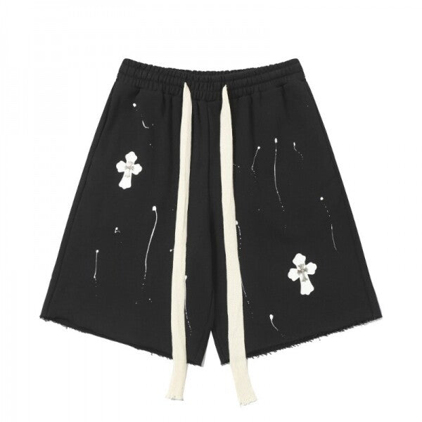 Chrome Hearts Paint Splatter Shorts - Black
