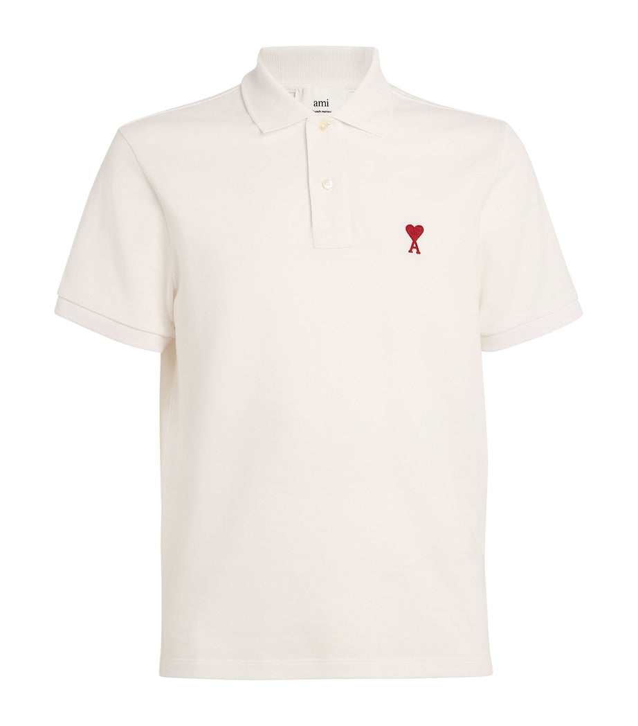 AMI Paris de Coeur Polo Shirt - White
