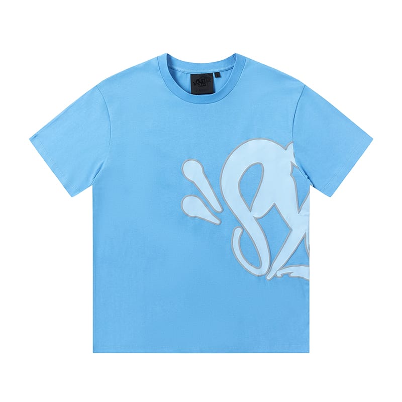 Light blue t-shirt with a logo on a white background