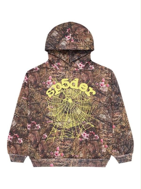 Sp5der Sakura Hoodie – pink cherry blossom print