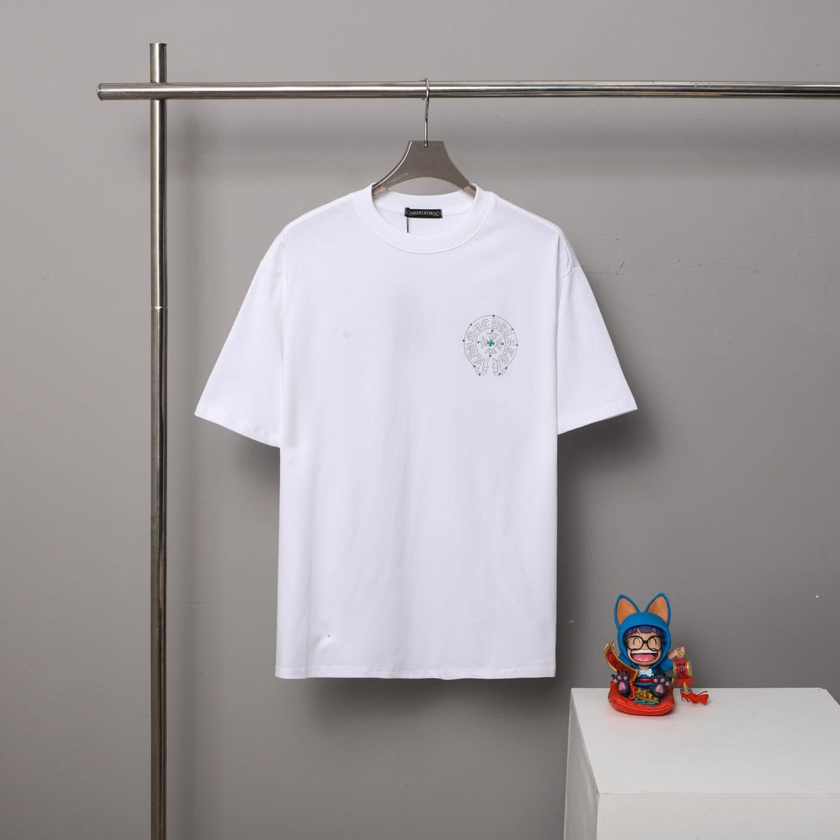 Chrome Hearts T-Shirt - "White/Rhinestone Clover"