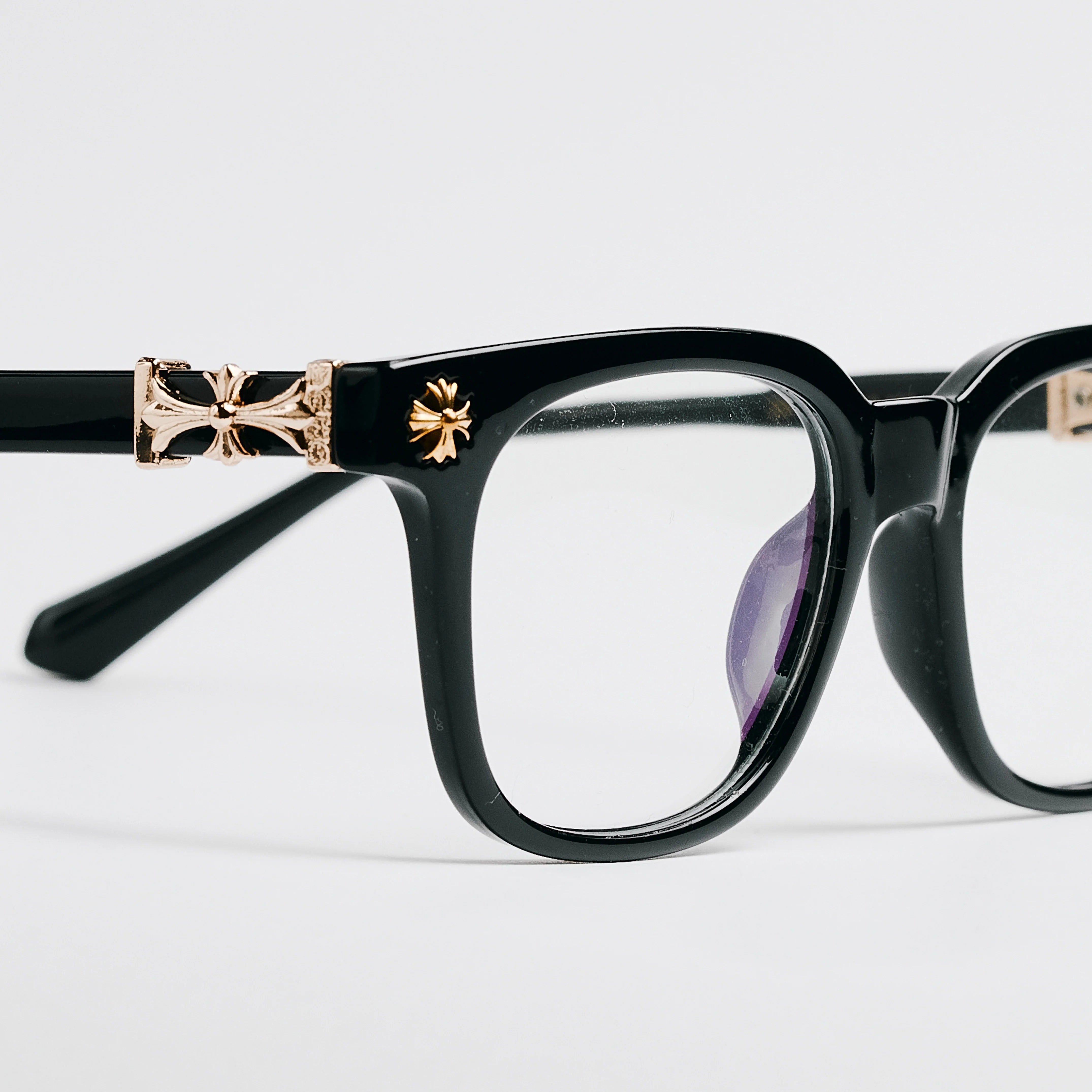 Black Gold Chrome Hearts Glasses