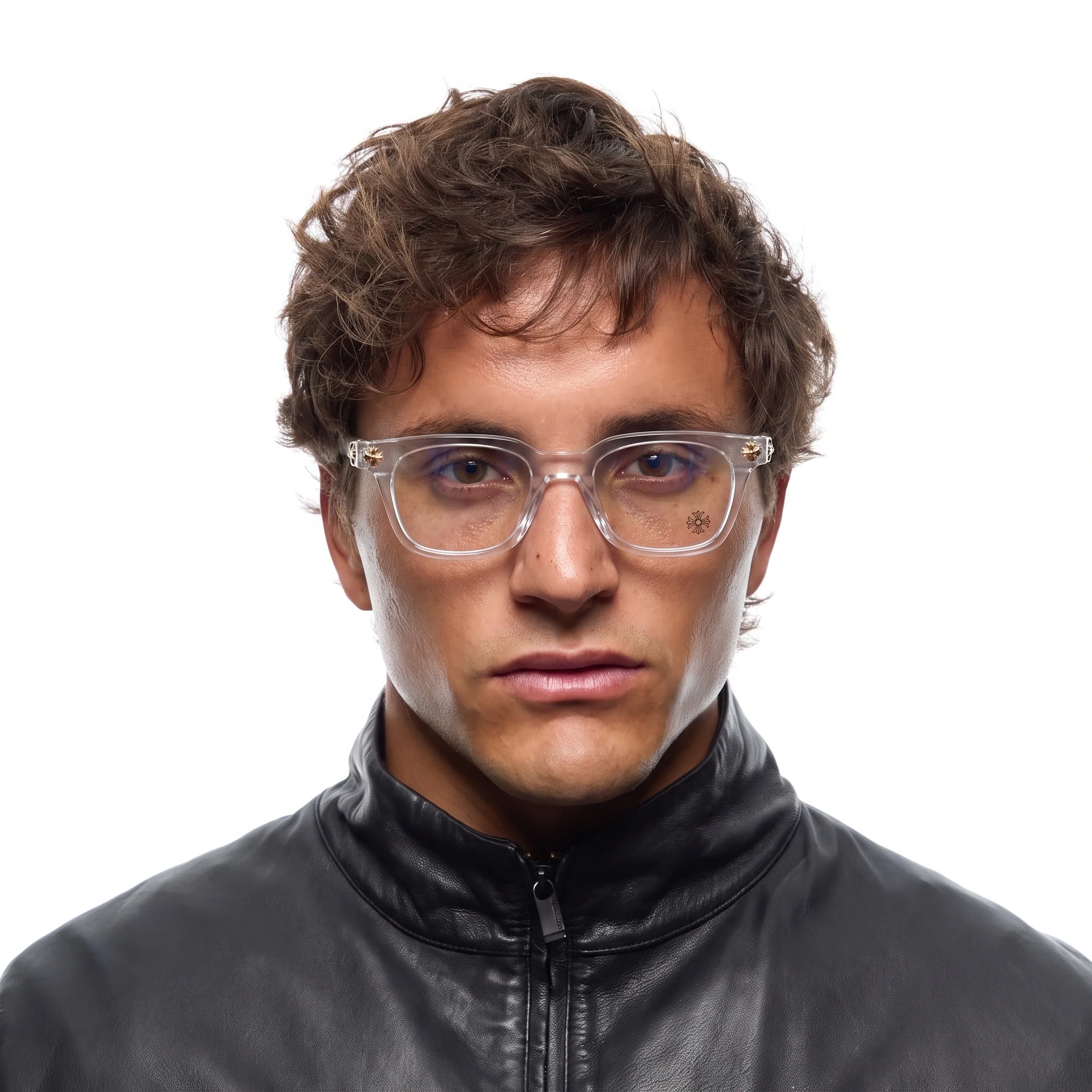 Clear Gold Chrome Hearts Glasses