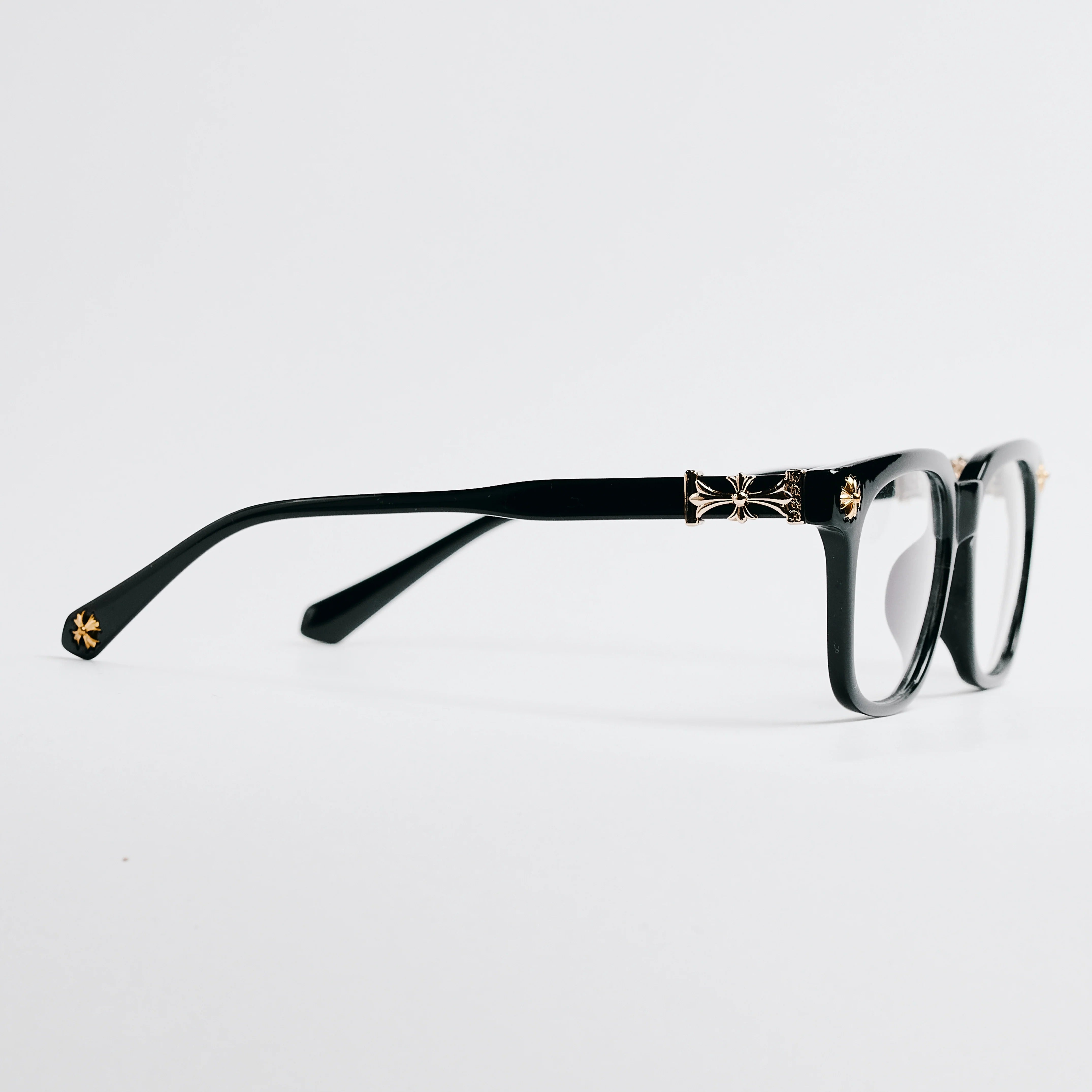 Black Gold Chrome Hearts Glasses