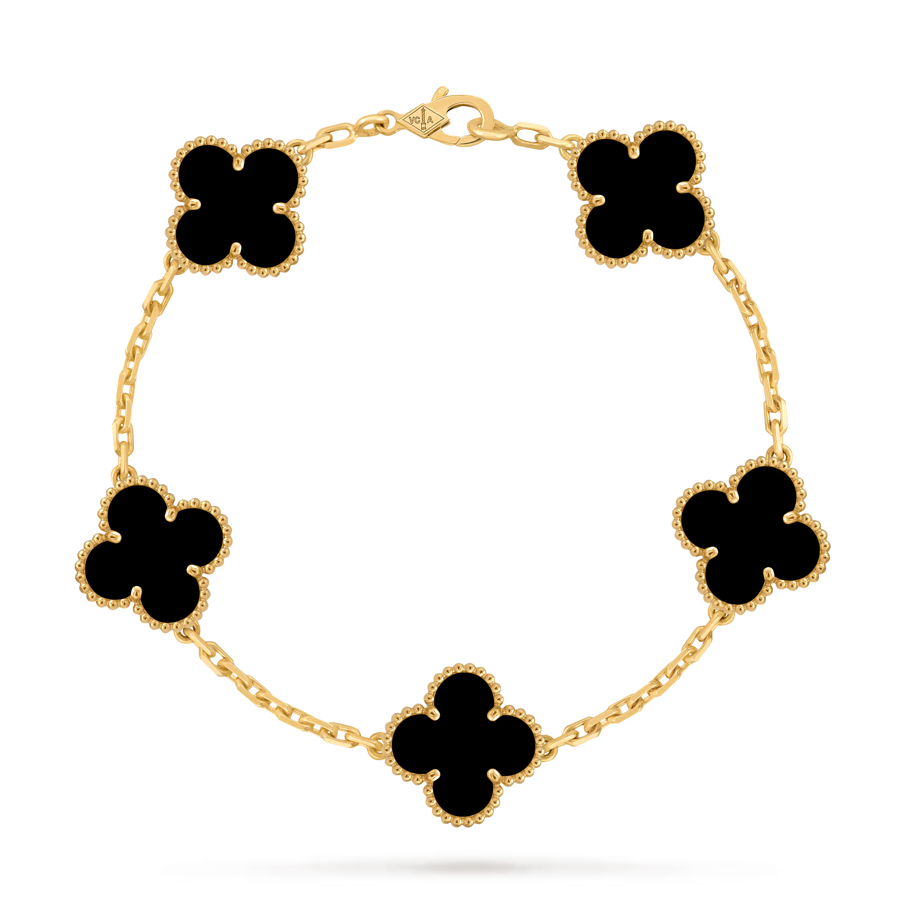 Van Cleef Black Bracelet - Gold Plated
