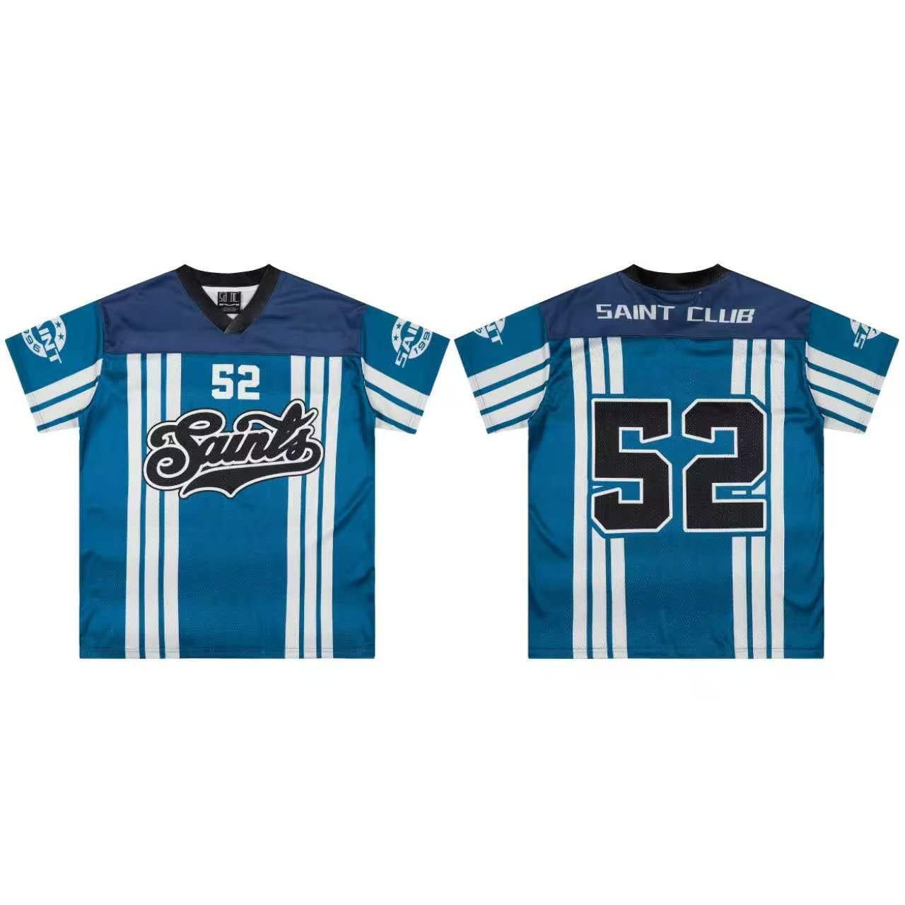 تيشيرت مخطط باللون الأزرق من Saints Teal مقاس 52